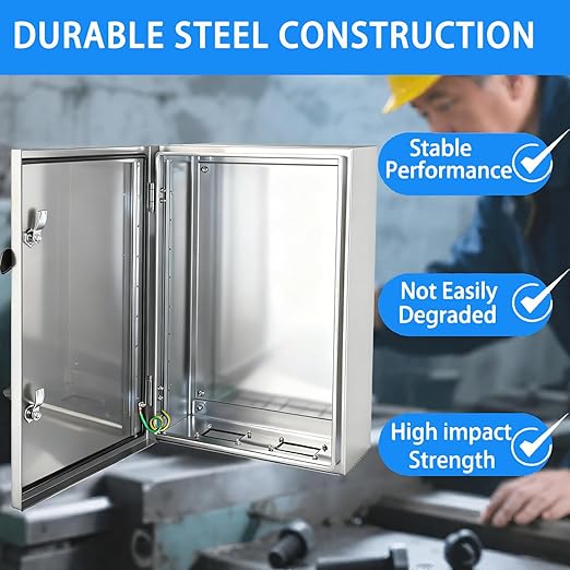 Electrical Enclosure 24x16x8, 304 Stainless Steel Enclosure IP66 Waterproof and