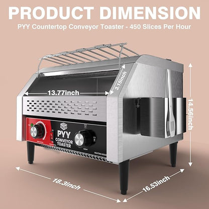PYY Commercial Conveyor Toaster 450 Slices/Hour
