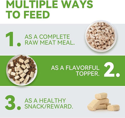 OPET Freeze Dried Cat Food, Chicken & Salmon Oil Recipe, Complete & Balanced Meal or Topper, Premium, Healthy, Grain Free, High Protein Raw Cat Freeze Dried Treats (10 oz, Chicken)