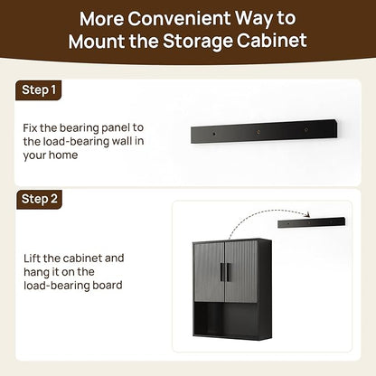 Modern Fluted Bathroom Wall Cabinet