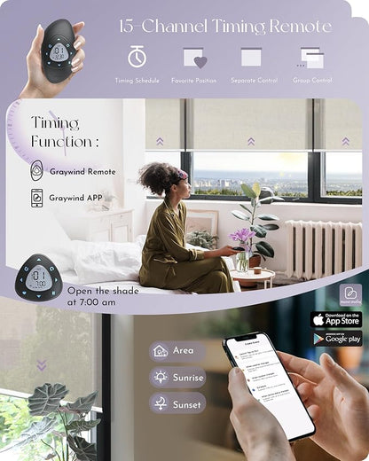 Graywind Motorized Light Filtering Shades Compatible