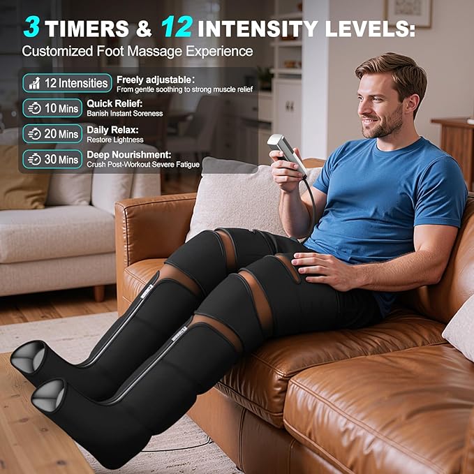 Leg Massager with Heat and Compression, Foot Massager