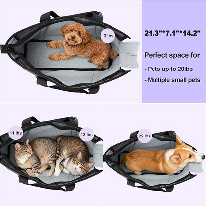 Ownpets Large Pet Carrier for Dogs Cats, 18-20lbs, Hands-Free Purse Bag | extra large, storage pockets, travel vet shopping, medium pets