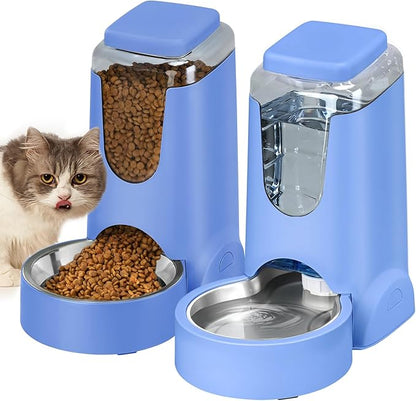 HWONMTE Portable Automatic Cat Feeder and Water Dispenser