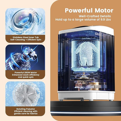 BANGSON 1.08cu.ft Portable Washing Machine, Full-Automatic Washing Machine