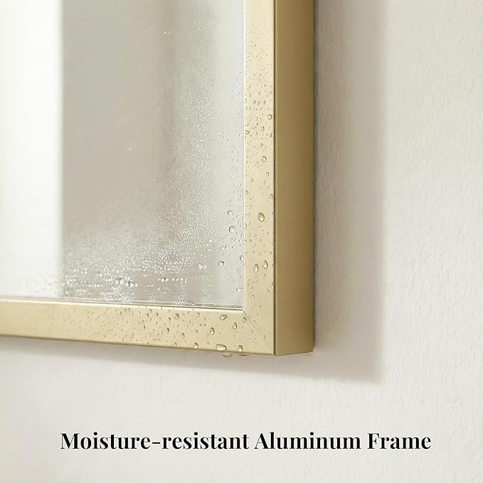 30"x48" Gold Bathroom Mirror, Metal Framed Vanity Mirror