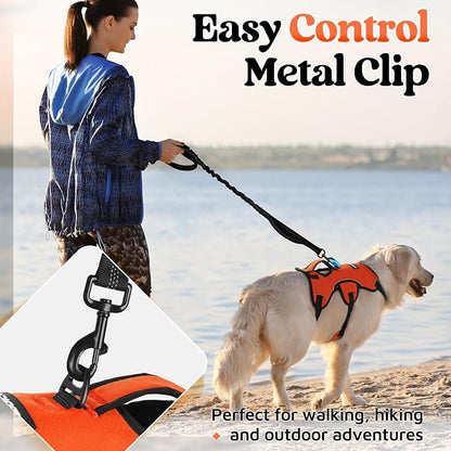 rabbitgoo Escape Proof Dog Harness for X-Large, No Pull with Lift Handle | No Escape, Full Soft Padded, Reflective Adjustable Vest, Leash Clip for Walking Hiking Training, Orange, X-Large