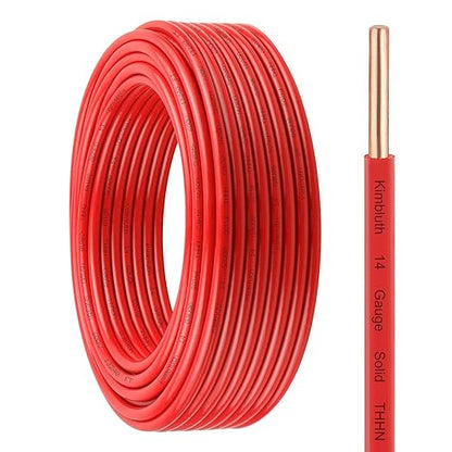 THHN Wire 14 Gauge 50 FT OFC Electrical Wire, 14 AWG Solid Copper Wire Rated up