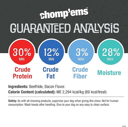 Chomp'ems Purehide Sticks Healthy Natural Rawhide Dog Chew, 12 oz