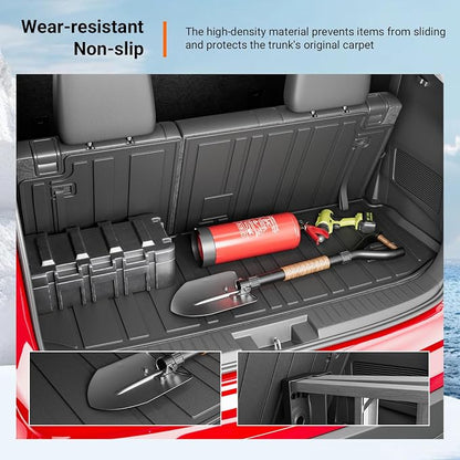 powoq Cargo Mat Compatible with 2020-2026 Toyota Highlander Backrest Mat TPE Cargo Liners Replacement for Toyota Highlander Accessories (Fit 2020-2026 Highlander,Rear Cargo Mat with Backrest Mat)