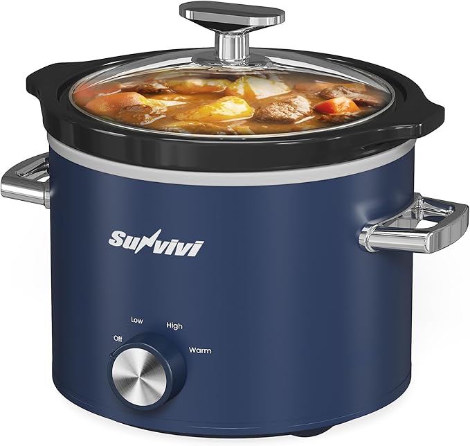 Sunvivi 2 Quart Slow Cooker, Small Slow Cooker