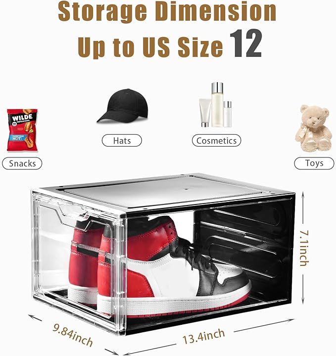 Clemate Upgraded X-Large Shoe Organizer, Shoe Storage Organizer, 12 Pack