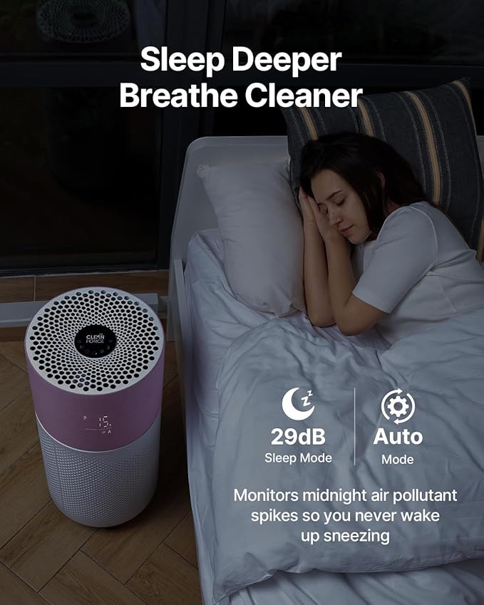 CleanForce Air Purifier for Home Large Room up to 2550 ft², Swiss Sanitized