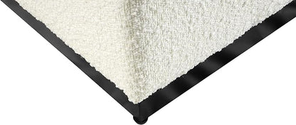 HomePop Cube Ottoman| HomePop Home Décor |Square Ottoman - Cream Boucle