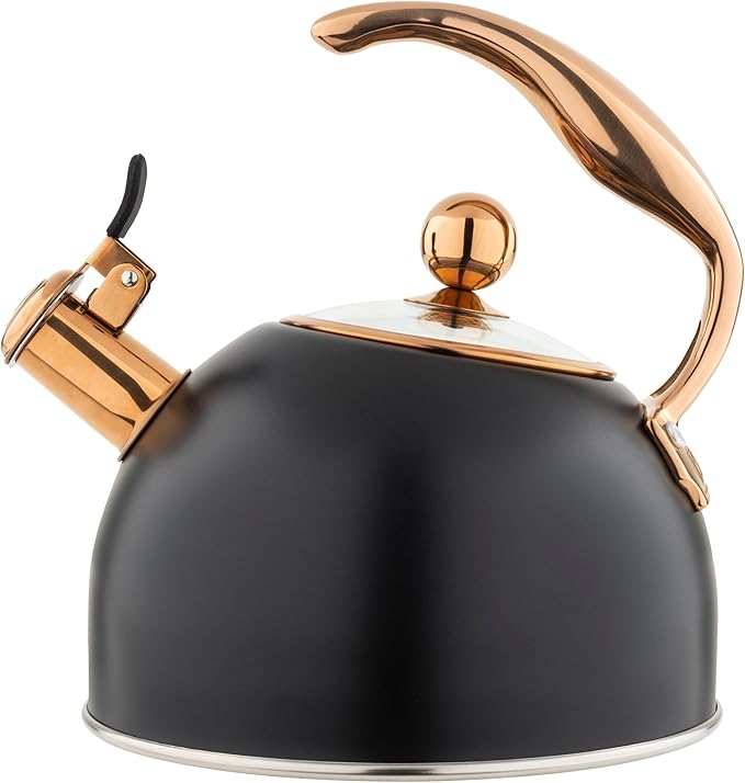 Viking 3-Ply Stainless Steel Tea Kettle, 2.6 Quart Stovetop Hot Water Pot