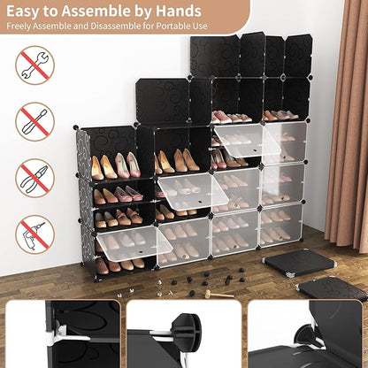 ROJASOP Shoe Storage Cabinet, 12-Tier Shoe Organizer 96 Pairs Extra Large