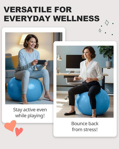 Trideer Exercise Ball for Yoga, Pilates & Fitness – Stability Ball Equipment