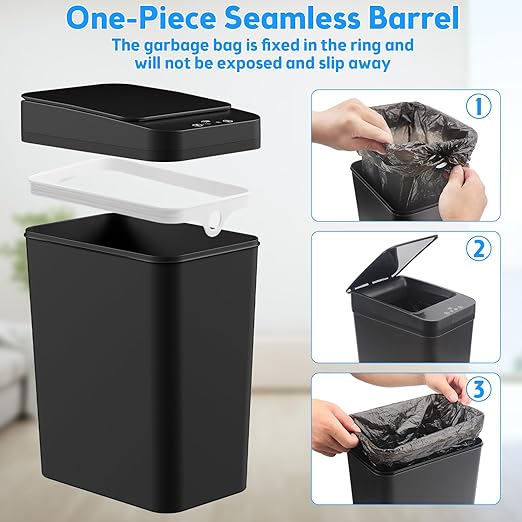 Bathroom Trash Can with Lid, KOEYLE 2 Pack 2.2 Gallon Automatic Touchless