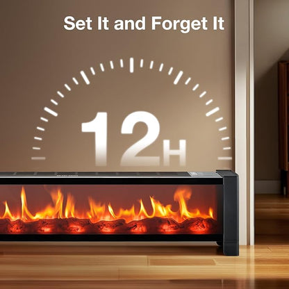 Air Choice 33” Baseboard Heater, 1500W Fireplace Heater