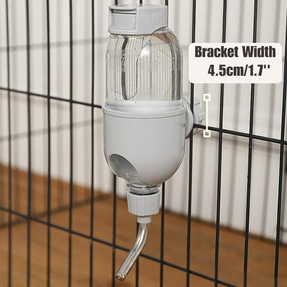 Pet Water Bottle for Cage Crate 17oz Non-Drip Water Dispenser for Small Animal Rabbit Bunny Guinea Pig Chinchilla Ferret Squirrel Hedgehog (Gray, 17oz)