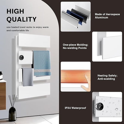 K&KALONZO Electric Towel Warmer, 18.35" W x 31" H Wall-Mounted Towel Heater