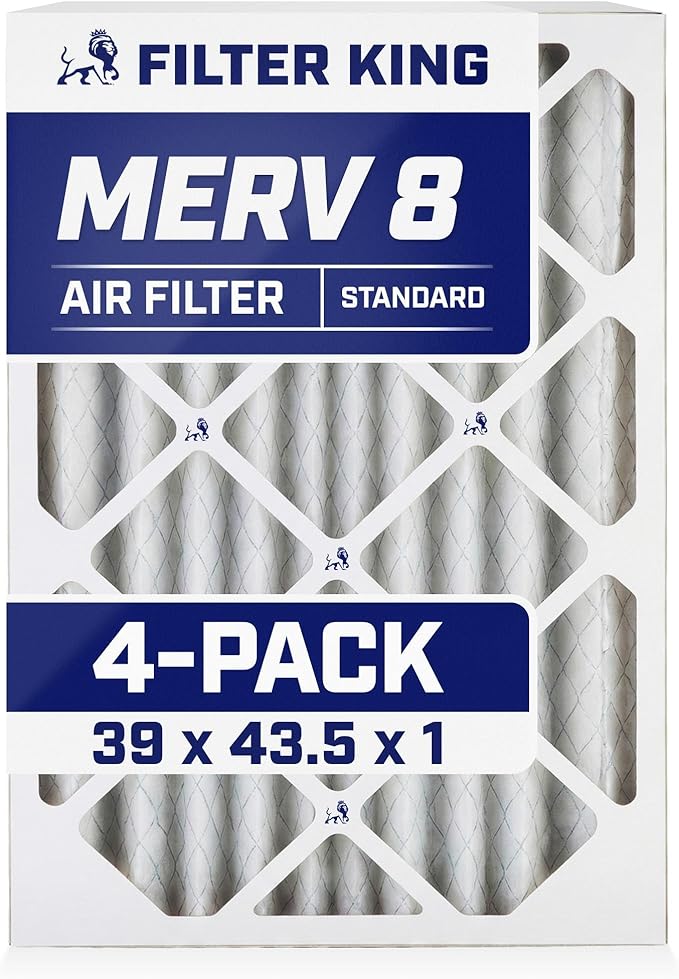 Filter King 39x43.5x1 Air Filter | 4-PACK | MERV 8 HVAC Pleated A/C Furnace