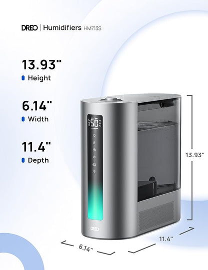 DREO 6L Humidifiers for Bedroom, Smart Warm & Cool Mist for Large Room
