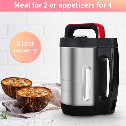 2L Soup Maker, Makes 2-6 Servings, LCD Touch Control Panel, Stainless Steel