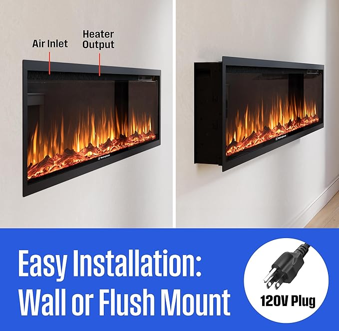 Westinghouse 60 Inch Electric Fireplace Heater, Compatible