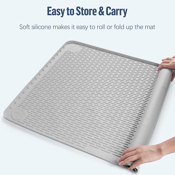Pee Pad Holder for Dogs 57''x40'' Silicone Puppy Pee Pad Tray, Light Grey | Extra Large Dog Potty Tray Leak-Proof, High Edge, No Spill Training Pads for Floor Protection, No Pee Pads