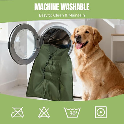 Chew Proof Indestructible Dog Bed,X-Large (28"x47"),Green | Durable,for Aggressive Chewers,Tough,chew resistant, non chewable,Machine Washable & Waterproof,Indoor Outdoor