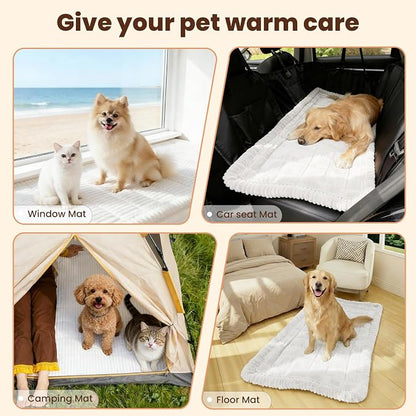 Couch Cover for Dogs Washable, Non-Slip Pet Couch Covers for Sofa, Fuzzy Dog Couch Cover Blanket Thick Soft Plush for Furniture Protector (White, 27.6" x 47.2"/70 x 120cm)