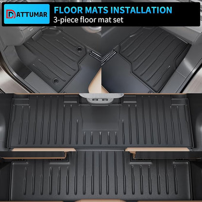 Floor Mats Compatible with 2018-2024 Ford Expedition 7-Seater (Not Fit Max) Cargo Liner Trunk Mat Back Seat Cover 2023 Expedition Accessories (Trunk Mat+3rd Row Backrest Mats+Floor Mats)