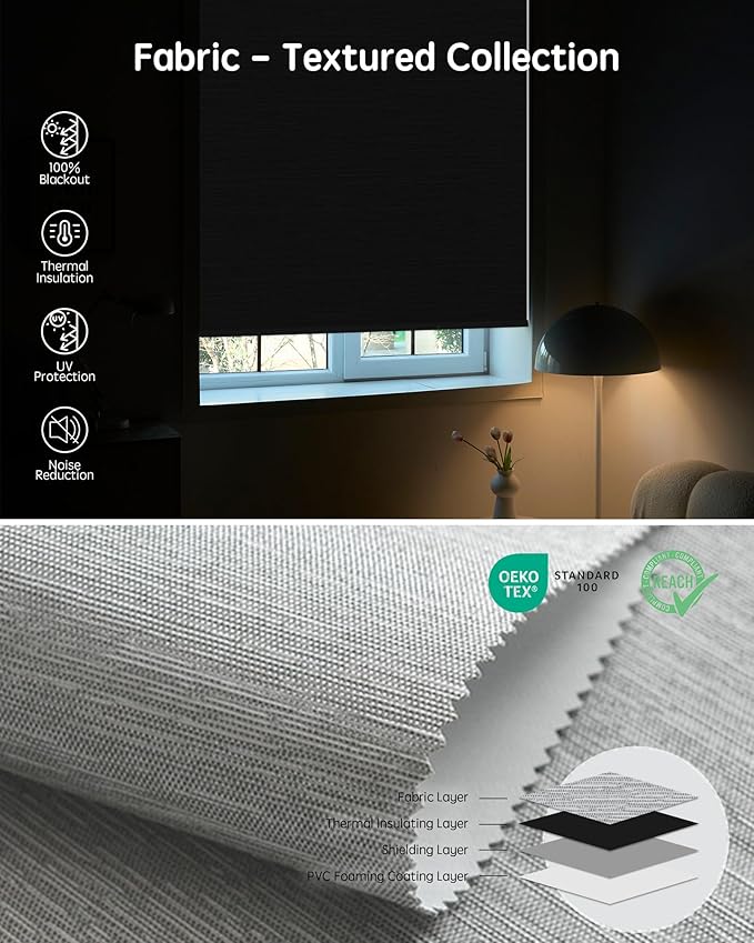 Yoolax Motorized Blinds with Remote, Automatic Window Shades Work with Alexa