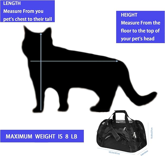 Pet Carrier Soft-Sided Carriers for Cat Carriers Dog Carrier for Small Medium Cats Dogs Puppies Pet Carrier Airline Approved Cat Dog Pet Travel Carrier (Medium,Black)