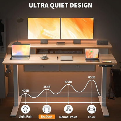 Electric Standing Desk, 63 * 30 Inches Adjustable Height