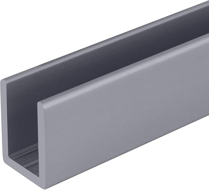 Brixwell SDCD38A-CCP24-XCP50 Satin Anodized 3/8" Fixed Panel Shower Door Deep