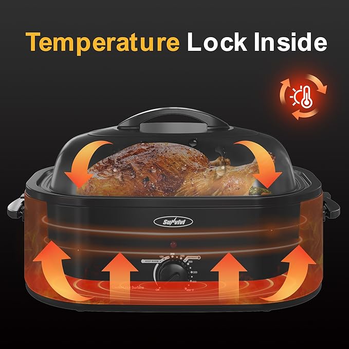 Sunvivi 22lb 18-Quart Roaster Oven, Electric Roaster Oven