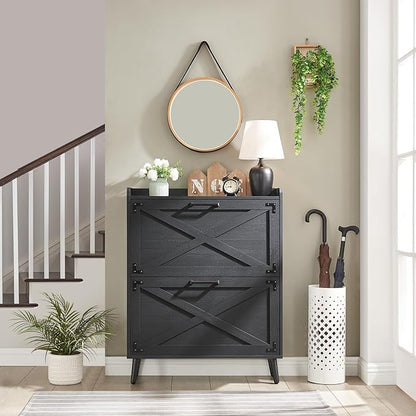Shoe Storage Cabinet, Farmhouse Shoe Organizer