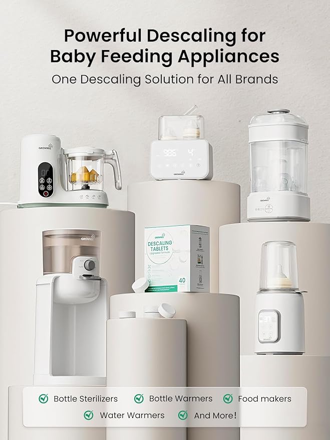 GROWNSY Descaling Tablets for Bottle Warmer & Sterilizer, Daily Essential