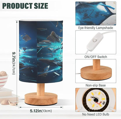 Football Soccer 3D LED Table Lamp for Bedroom Bedside Lamp with USB Charging Ports Decor Nightstand for Living Room Reading Dorm Desk Home Office