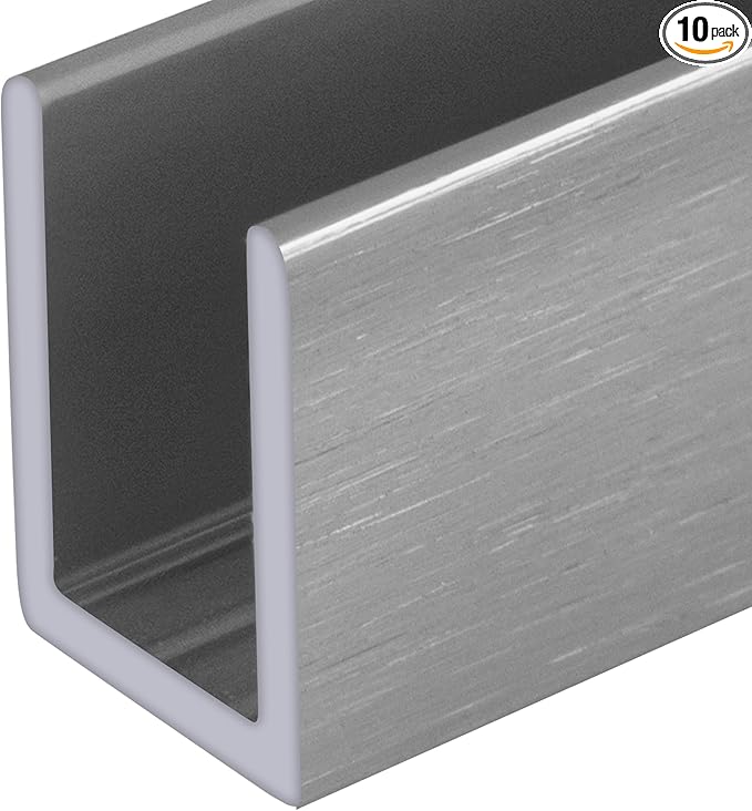 Brixwell SDCD38AB-CCP12-XCP10 Brushed Anodized 3/8" Fixed Panel Shower Door