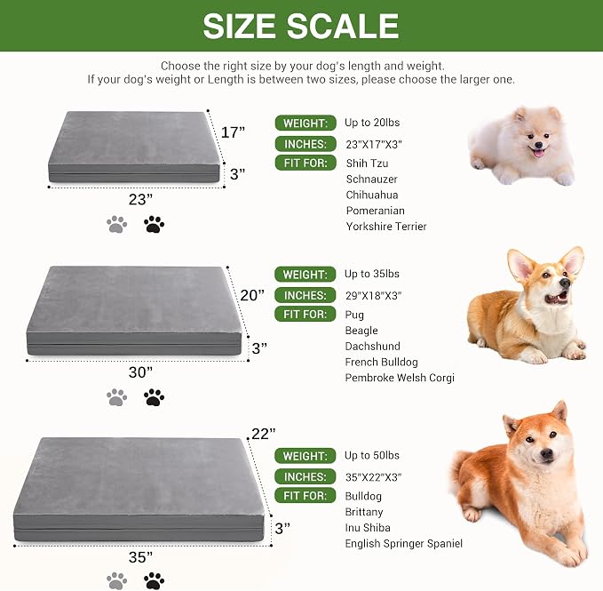 Waterproof XXXL Dog Bed, Outdoor Washable Large Foam Crate Pad 54"Anti-Slip | Jumbo Pet Bed, Reversible Faux Leather & Flannel, Durable Removable Cover, Kennel Pad 53"x36" Gray