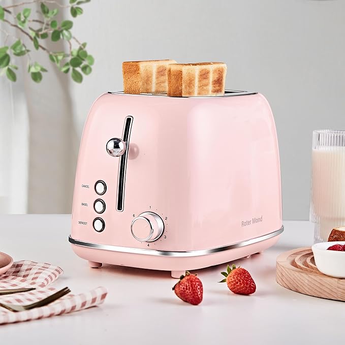 Roter Mond 2 Slice Toaster Retro Stainless Steel
