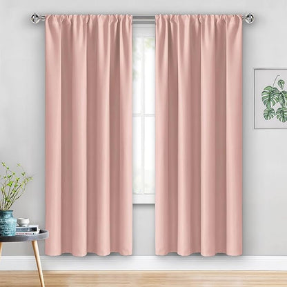 JIUZHEN Blush Pink Blackout Curtains