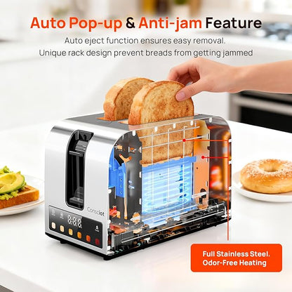 Toaster 2 Slice, Consciot Smart Touch Screen Toasters