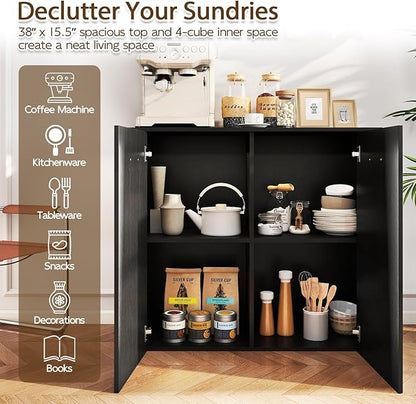 Giantex Modern Storage Cabinet, Anti-Tipping Device, Sturdy Metal Hings
