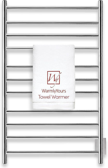 WarmlyYours Malta Heated Towel Rack, 11-Bar Electric Towel Warmer, Hardwired