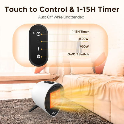 Small Ceramic Heaters for Indoor Use, 1500W PTC Electric Heating