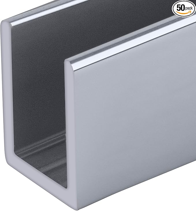 Brixwell SDCD38BA-CCP24-XCP50 Brite Anodized 3/8" Fixed Panel Shower Door Deep
